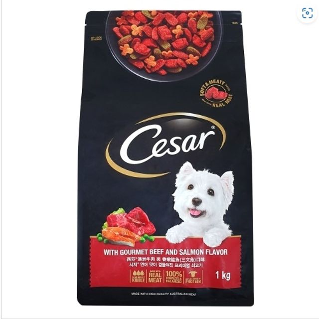 연어 소고기 함유 요로결석 방지 애견 건식 사료 1kg