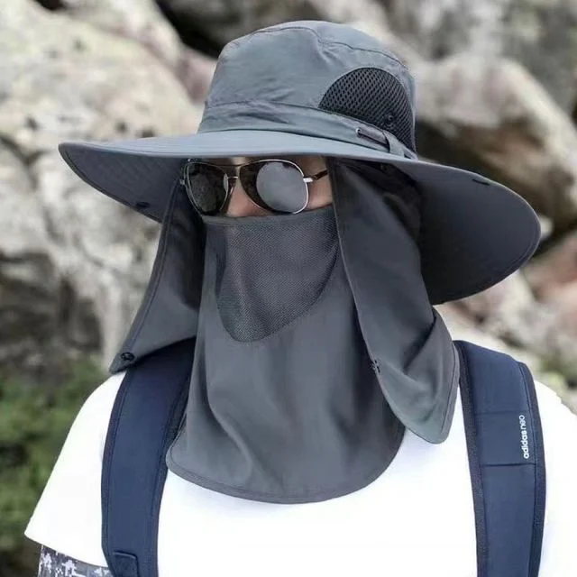 남성 목길이 조절 모자 자외선차단 작업모자 낚시帽
