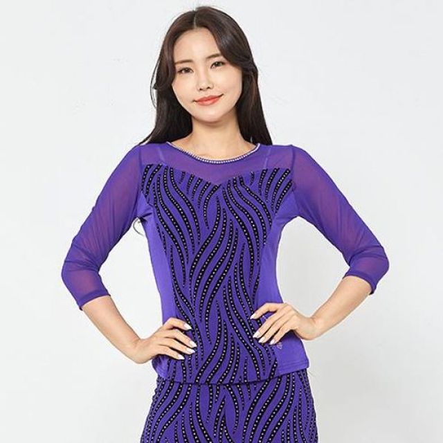 LDT27200 오도시 티 파티 상의 치마 테마 복장 라틴댄스 메쉬 시즌 벨리 여성 클럽 긴 재즈드레스 정장 비