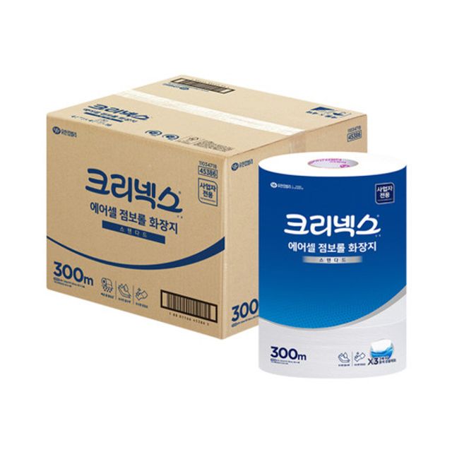 크리넥스 에어셀 점보롤 화장지 300m 16롤 박스