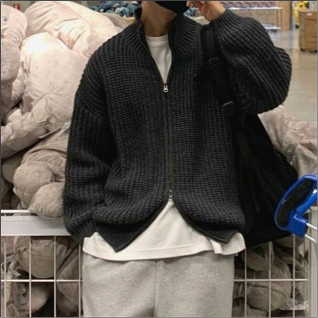 남자 가을 노카라 가디건, 봄 아우터 투웨이 니트집업