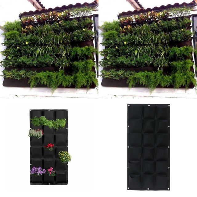 행잉 부직포 벽화분 50x100cm 18포켓 행잉화분 가드닝용품