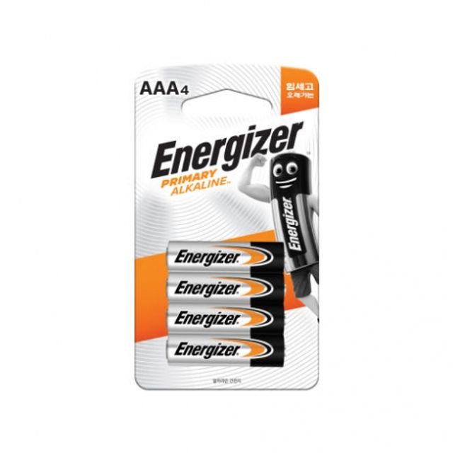 혜명몰 에너자이저 프라이머리 알카라인 건전지 AAA E-LR03 1.5V 4개입 - 조 (1개입) 일회용건전지 사무용