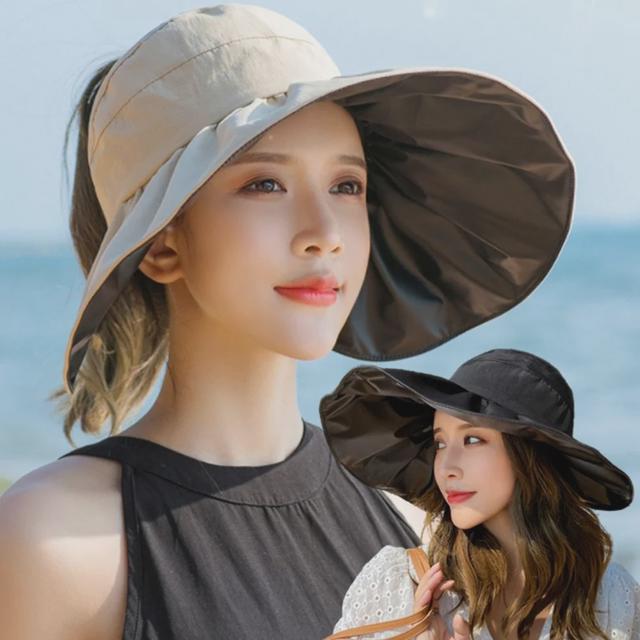 여성 2색 원사이즈 와이드챙 데일리 썸머룩 바캉스햇