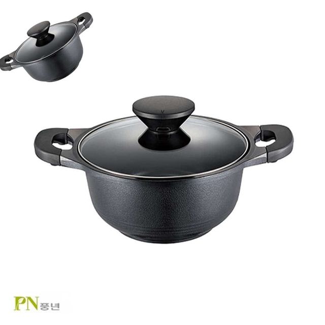 PN풍년 펄블랙주물IH 양수냄비 24cm 스텐양수냄비 스텐양수냄비24cm 스텐냄비24 풍년스텐냄비