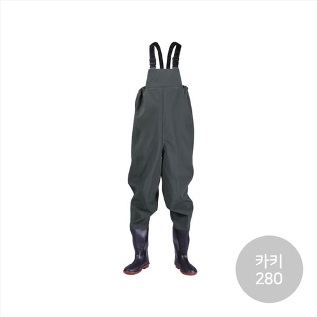 낚시 농업 갯벌 해루질 가슴장화 카키 280mm