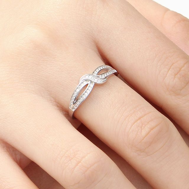 비쥬홀릭 실버925 백금도금 제인 큐빅 오픈링 반지 은