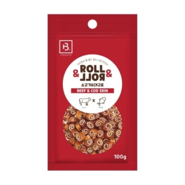 브리더랩 롤롤 소고기 대구 노즈워크 간식 100g