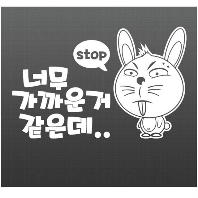 D24 너무가까워 토빗초보운전 데칼스티커 TKCH-32