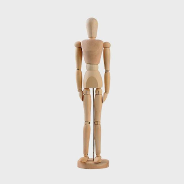 인테리어 장식소품 원목 구체 관절 목각인형 14cm