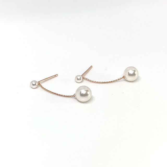 (925 Silver_스왈진주) 드롭 투 펄 귀걸이