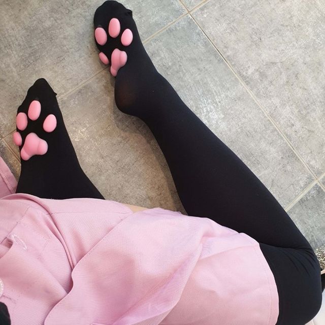 고양이 발바닥 니삭스 코스프레 오버니삭스