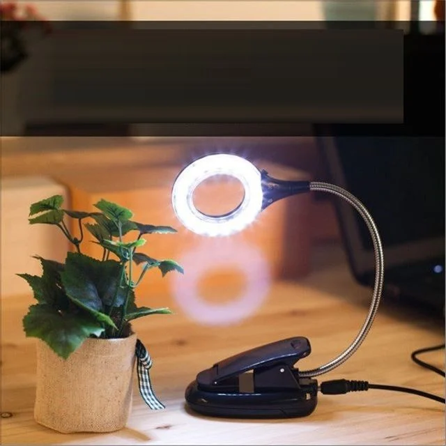 USB LED 램프 스텐드형 18LED 원형 Black 플렉시블 L