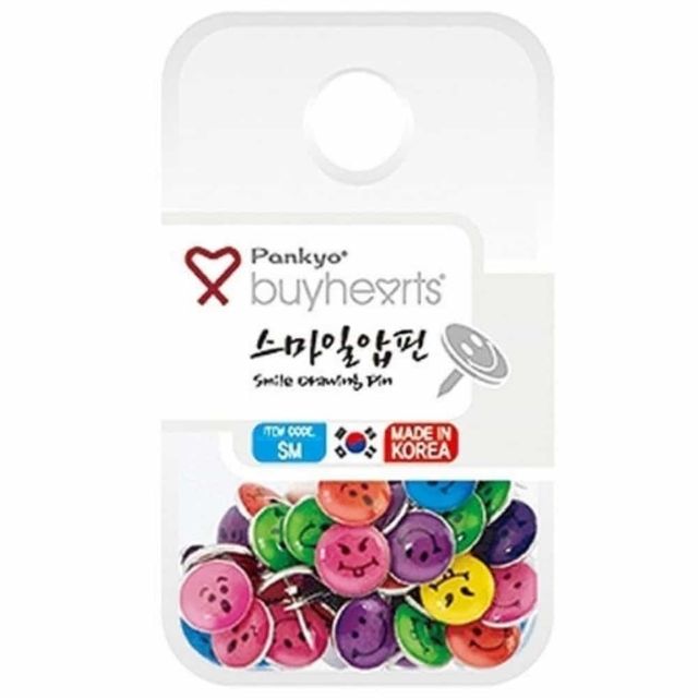 스마일 압핀 컬러압핀 고정압정 푸시핀