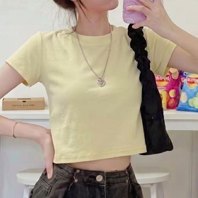 크롭 코디 티셔츠 티셔츠코디 신상 크롭탑 캐쥬얼