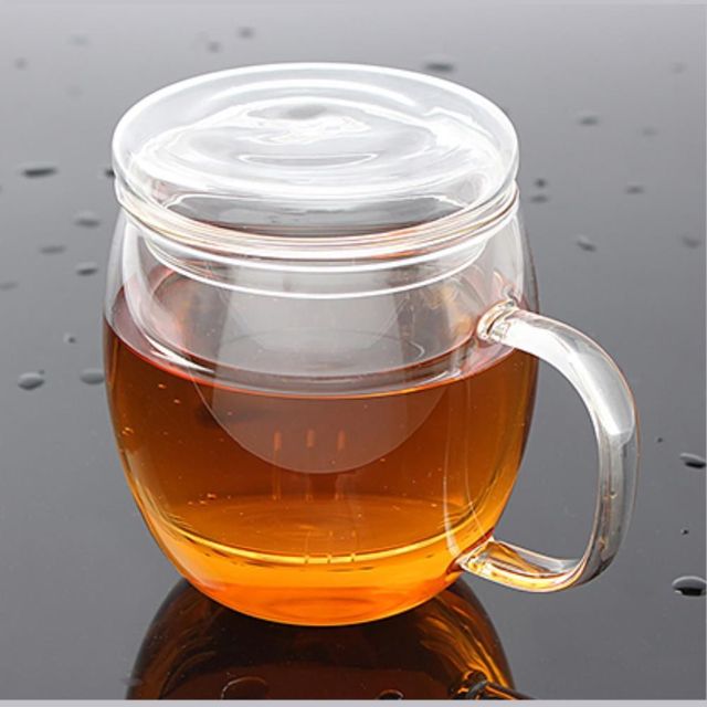 거름망 투명 내열유리 티머그 450ml