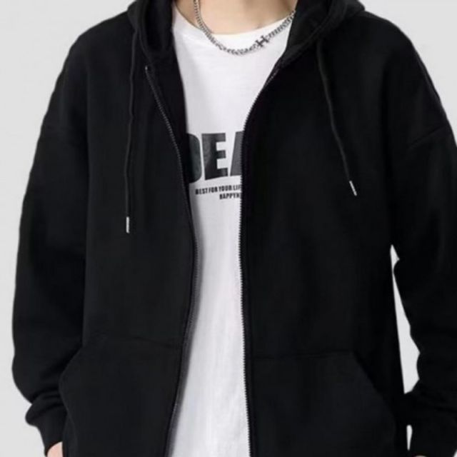 후드티 남성 루즈핏 데일리 캐주얼 베이직 무지 후드집업 2컬러