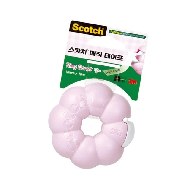 3M 스카치 매직테이프 링도넛 딸기 1P 접착 문구 정리