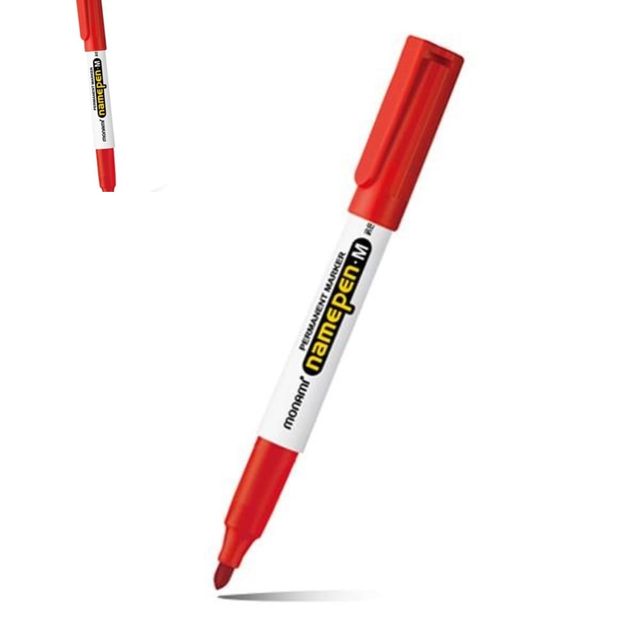 오피스넥스 모나미 네임펜M 2.0mm 적색 12ea 사무용 유성마커 붉은색 필기펜