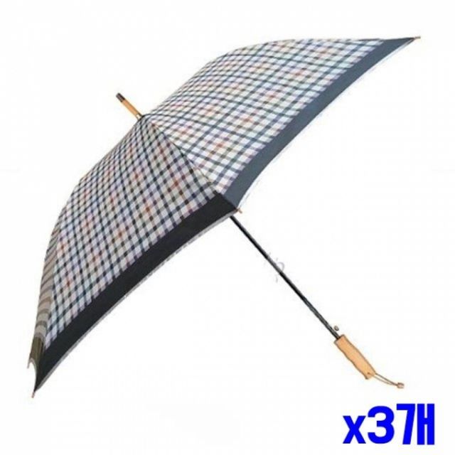 WL 체크 자동 장우산 색상랜덤 x3개 패션우산 긴우산