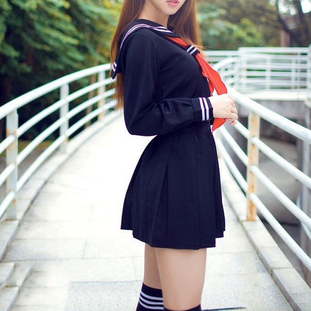 이플 여성 일본 지옥소녀 코스프레 긴팔 세라복 세트 교복 jk유니폼