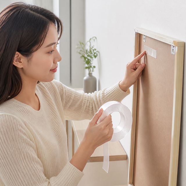투명 실리콘 양면테이프 벽면 부착 인테리어 보수 접착 테이프