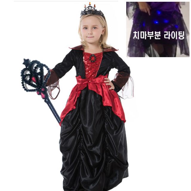클래식 마녀 레드 3종세트 라이팅 할로윈 파티드레스