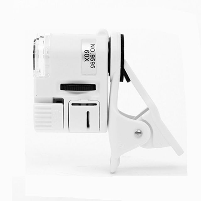 60배율 집게형 LED 스마트폰 현미경 휴대폰확대경 핸드폰현미경 어린이현미경