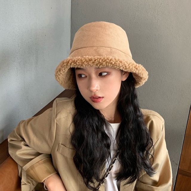겨울 양털 버킷햇 벙거지모자 스웨이드 모자