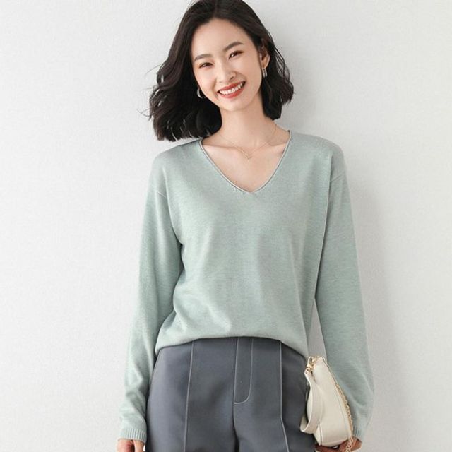 LK-K003 / 10컬러 여성브이넥긴팔티