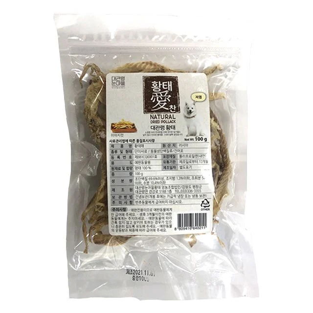 대관령눈마을황태 황태애찬 애견용 황태채 100g