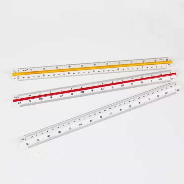 6면척도표시자 저배율 제도 도면 삼각 스케일 자 30cm