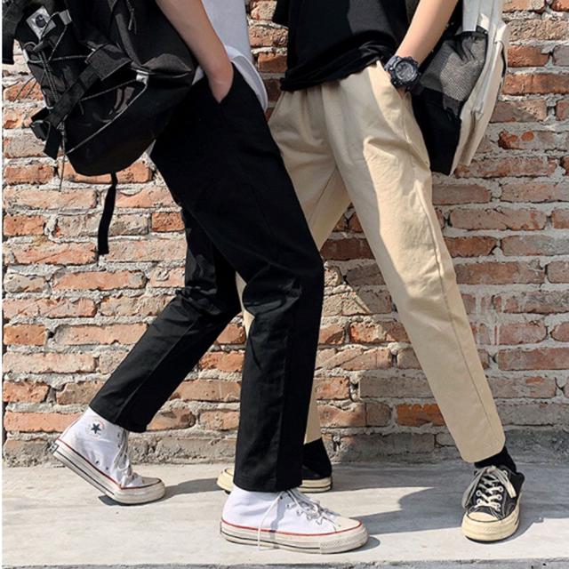 면바지 남성 허리밴딩 롤업 데이트룩 캐주얼 남친룩
