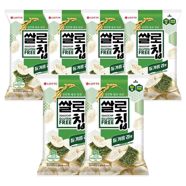 롯데 쌀로칩 들기름 김맛 100g x 6개