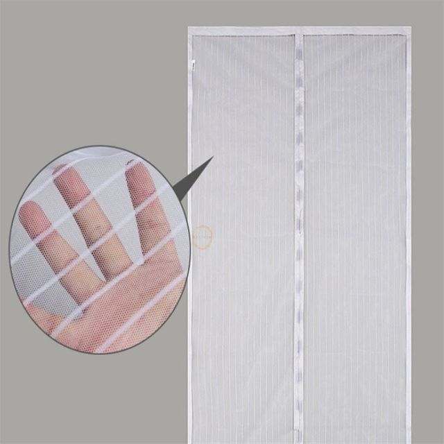 출입문 모기장 100x210cm 화이트 방문모기장 자석방충망 자석형문모기장