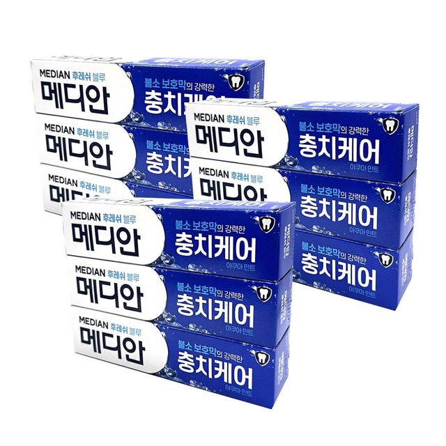 아쿠아민트불소치약 메디안 후레쉬블루 3개세트