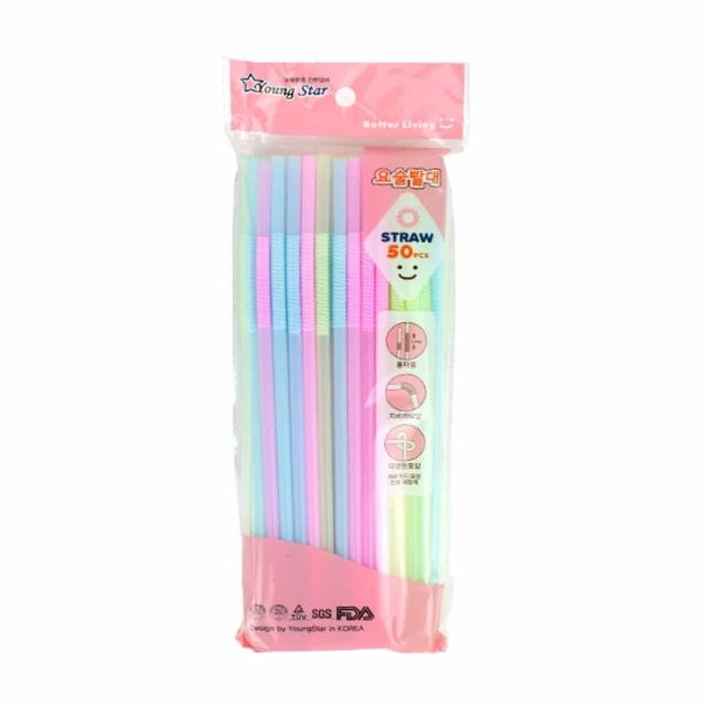 요술빨대 50P 음료빨대 아이스커피빨대 라떼빨대