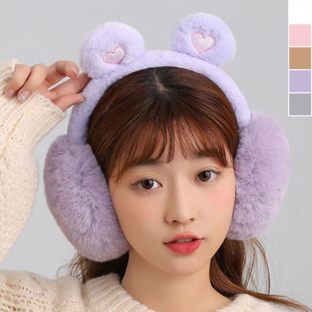 겨울 양털 곰머리띠 귀마개 1P 보온 귀덮개 귀도리