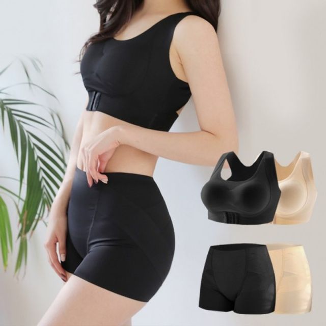 통기성 여성심리스속옷 편안한 브라 팬티 세트