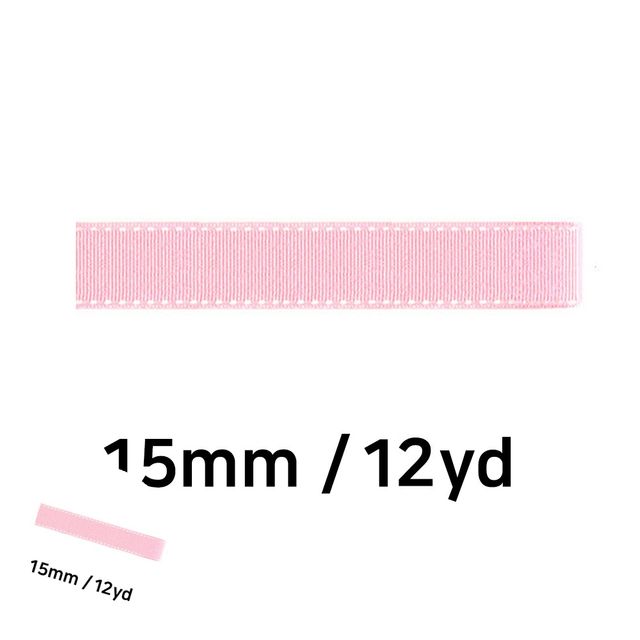 리본공예 선물상자리본 진핑크 리본 골직 스티치 롤 15mm