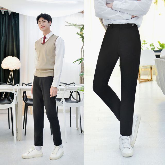 빅사이즈 허리조절 블랙 교복바지 남자 6XL 편안한 착용감