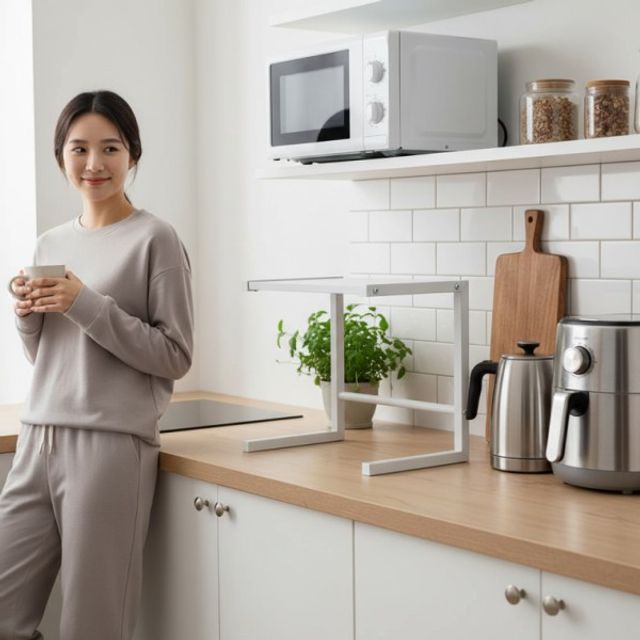 주방 선반 수납 전자레인지 다용도 2단 받침대