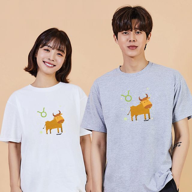 키밍 황소자리 스트릿반팔티 프린팅티셔츠 여자티셔츠