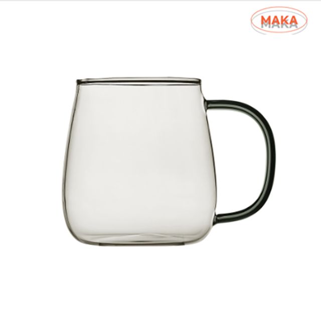 MAKA 내열 머그컵 400ml, 컬러 유리컵 그레이