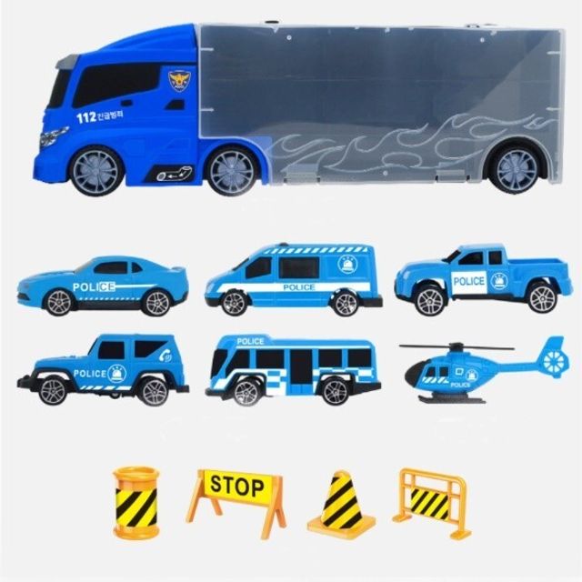 경찰차 미니카 자동차 캐리어 세트