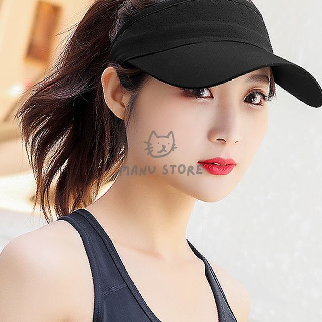 캐주얼선캡 밴드형선캡 메쉬 스포츠 썬캡 블랙