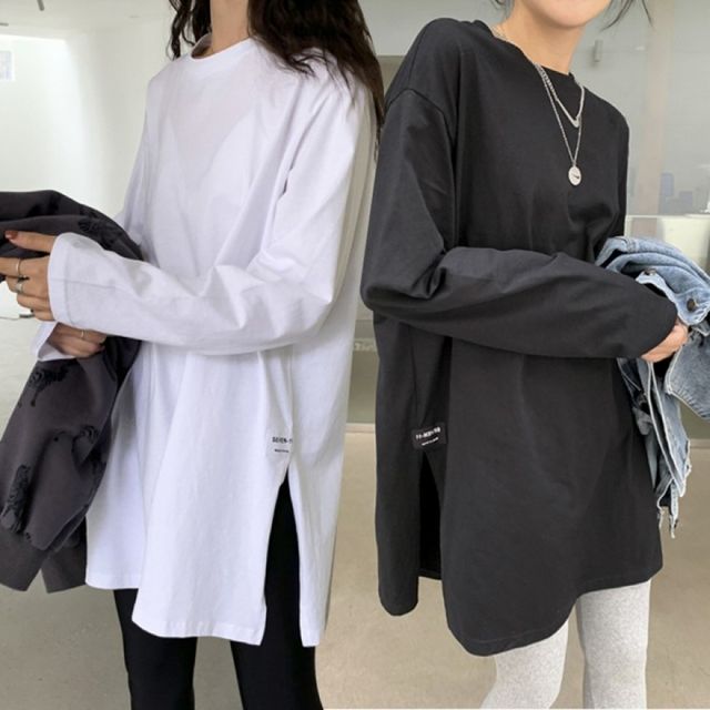 여성 긴팔티 오버핏 면티 루즈핏 기본 여자티셔츠