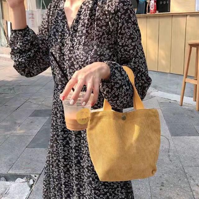 신상 여성 작은 손가방 골덴 캐주얼 쇼퍼백