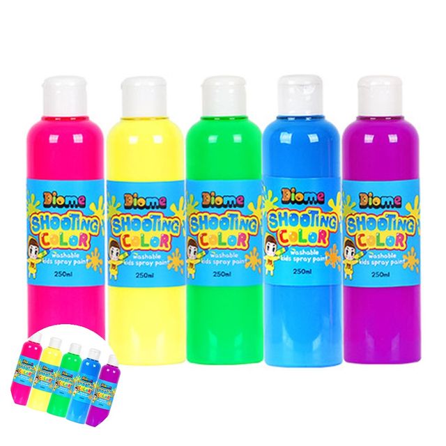 그리기수업 미술준비물 미술놀이 스프레이 물감 슈팅 컬러 리필 250ml 5색 세트