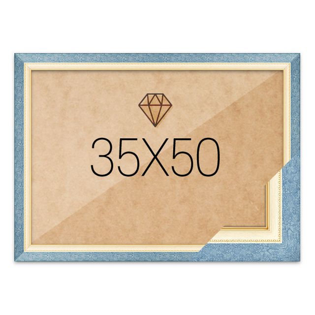 보석십자수액자 35x50 고급형 수지 블루